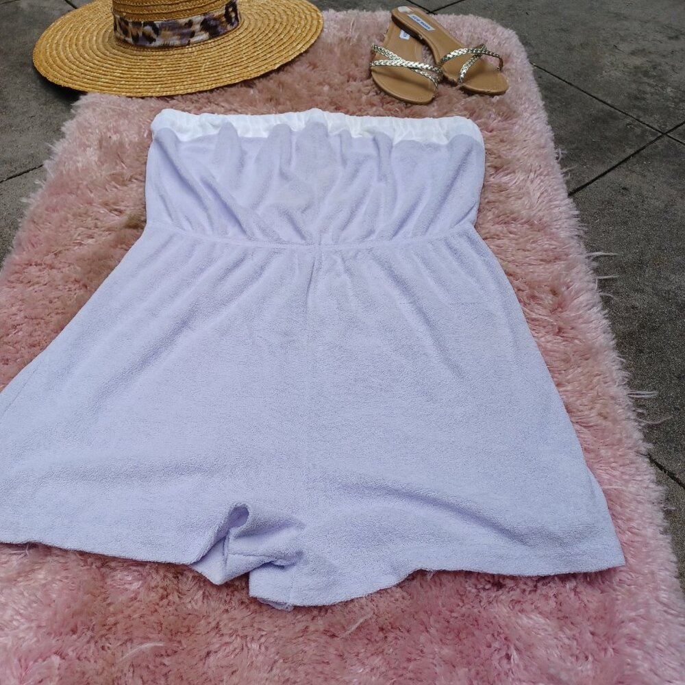 Vintage 60s Coquette Purple Terrycloth Romper size Medium - Picture 8 of 15
